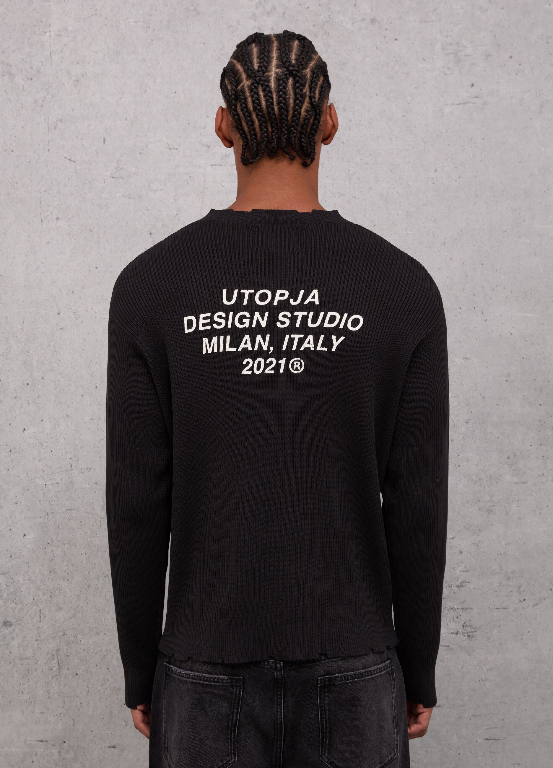 Light Knit Crewneck Black