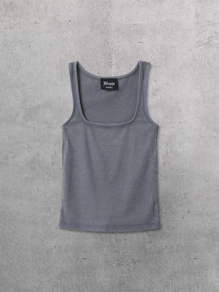 Tank Top Square Neck Vintage Grey_4