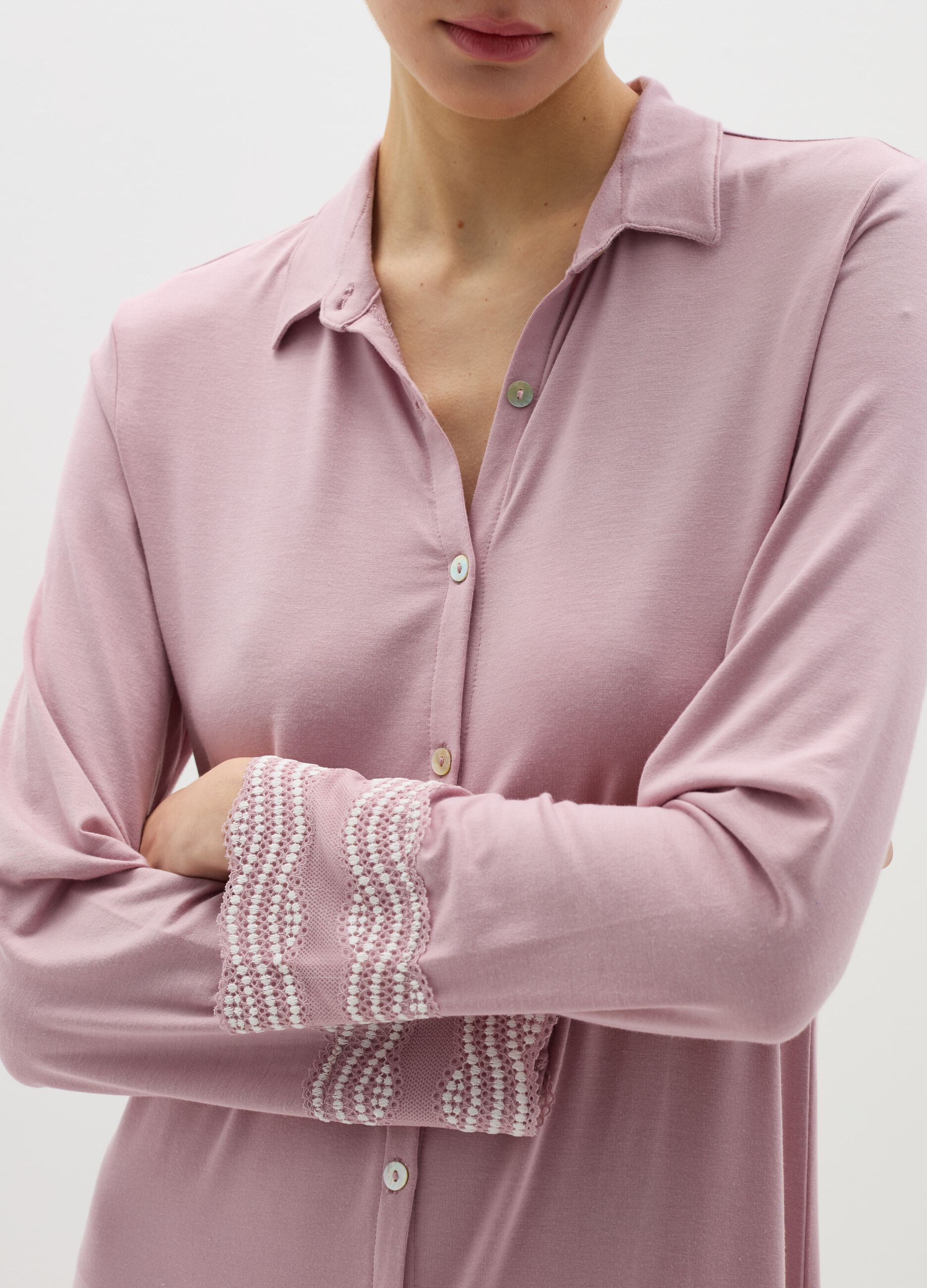 Modal nightshirt with contrasting details