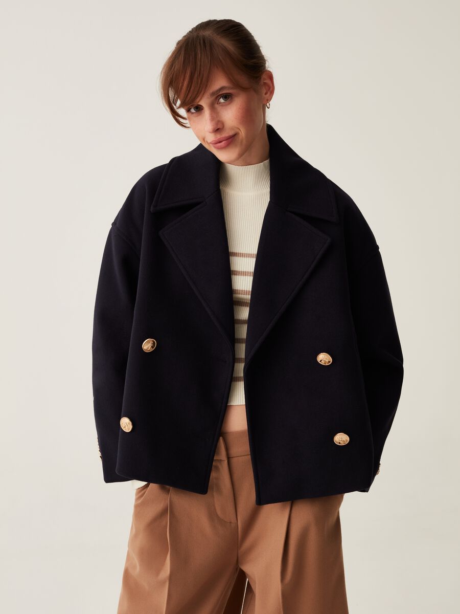 Cappotto corto doppiopetto oversize_0