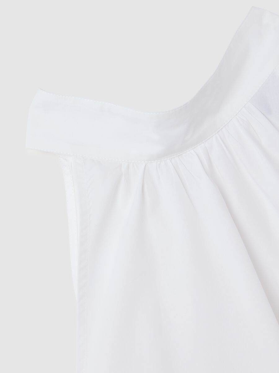 Women's white pure cotton dress regular fit_5