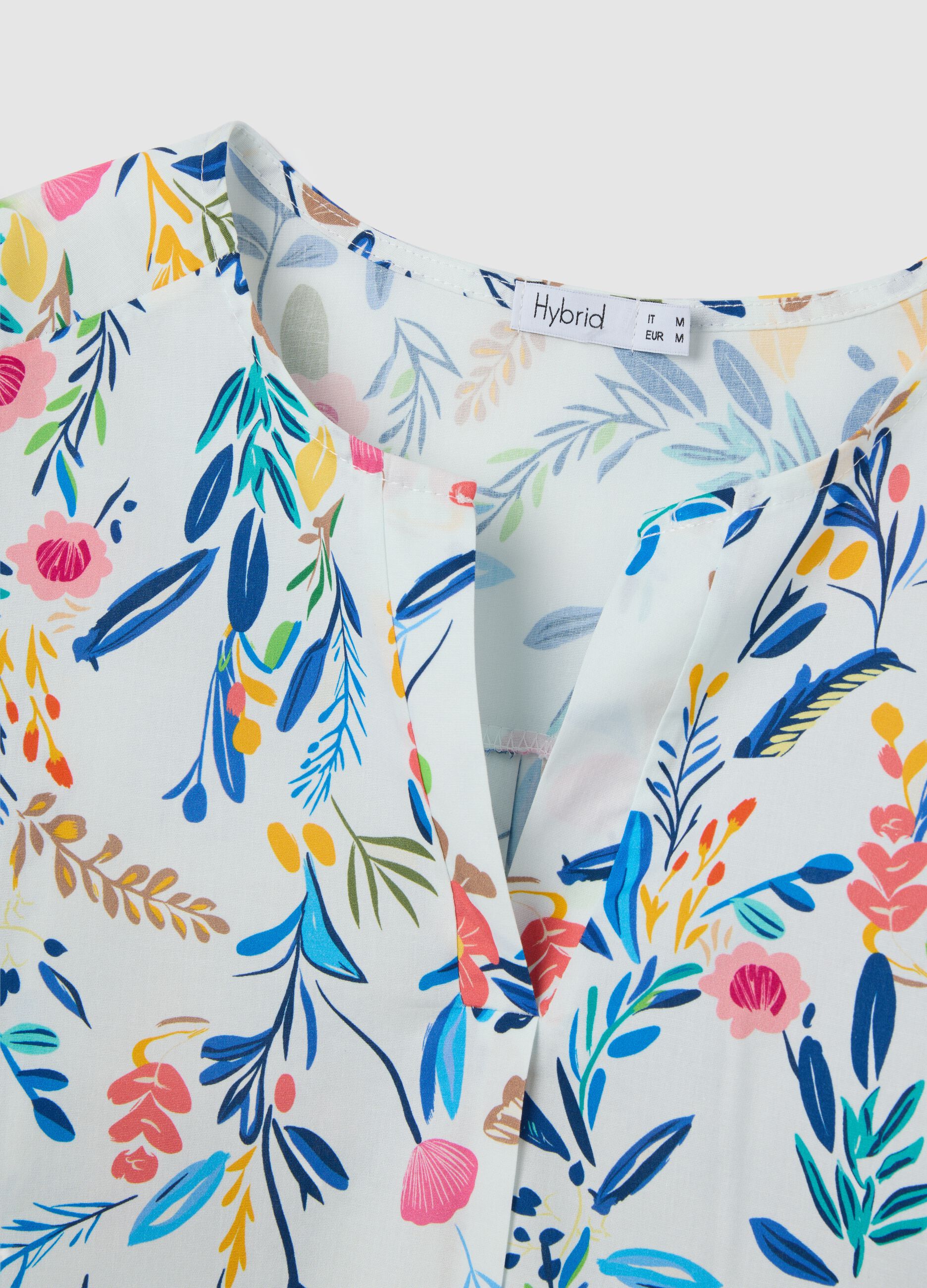 Women's multicolour stretch cotton shirt regular fit