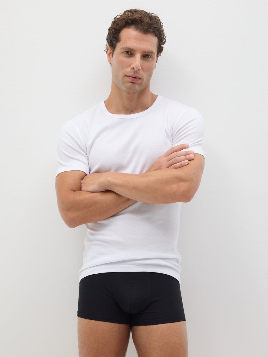 White pure cotton regular fit T-shirt_1