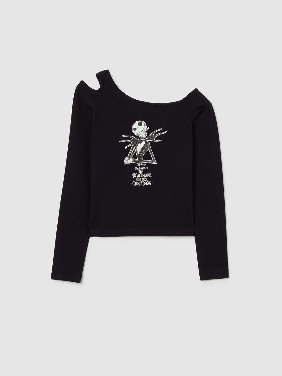 Girls' stretch cotton black regular fit top with boat neck_3