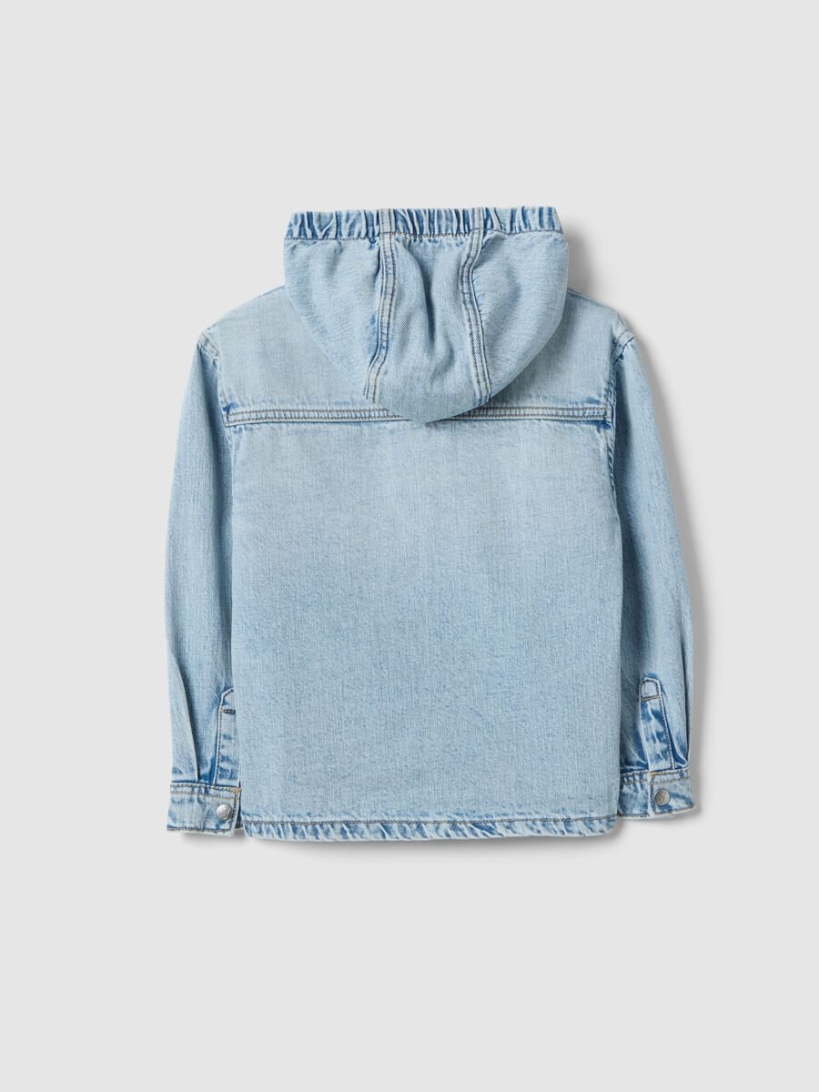 Regular fit blue denim pure cotton shirt for boys_1