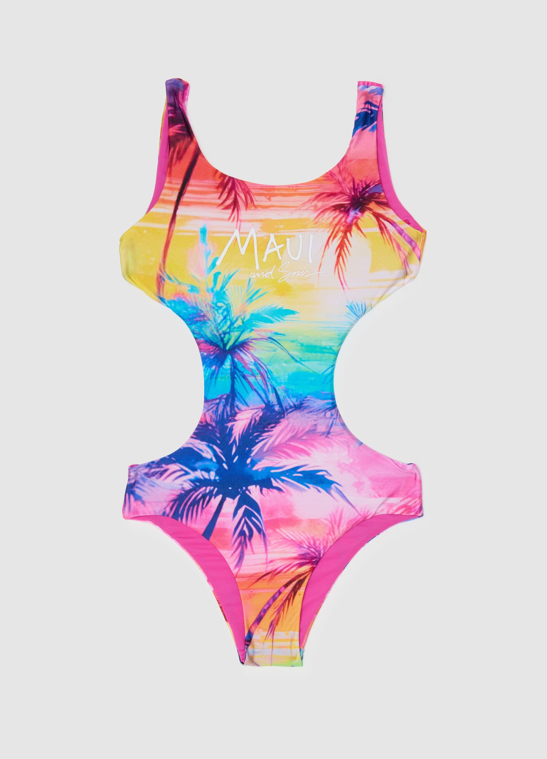 Girls' Multicolour Stretch Blend Swimsuit