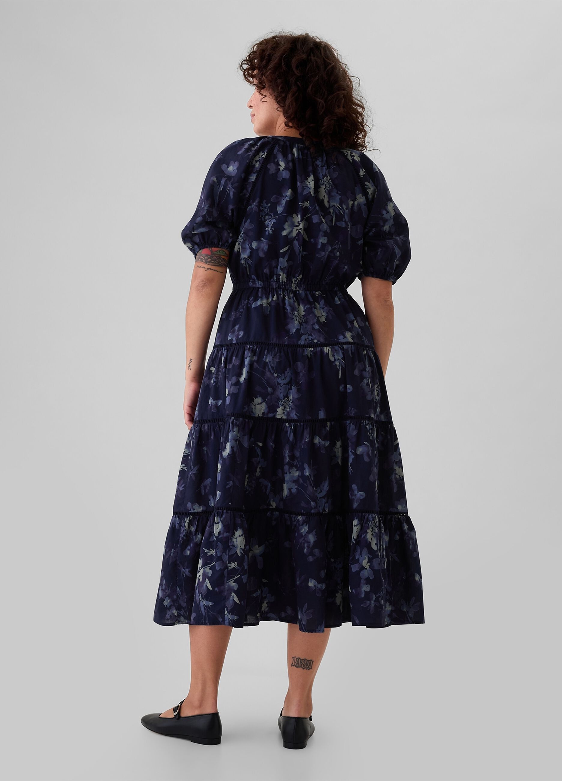 Long shirt dress with flounces