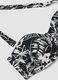 Black stretch bandeau bikini top with floral print_5