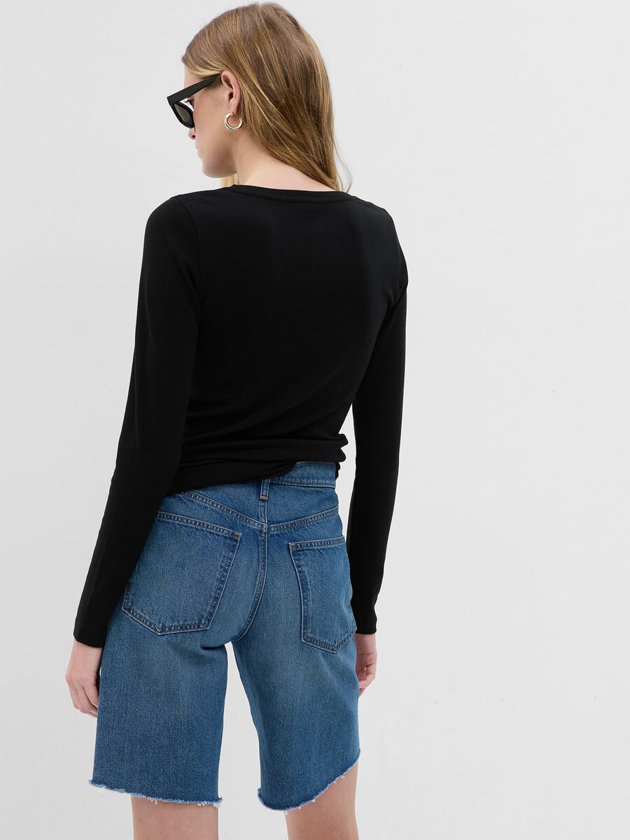 Long-sleeved T-shirt in cotton and modal_1