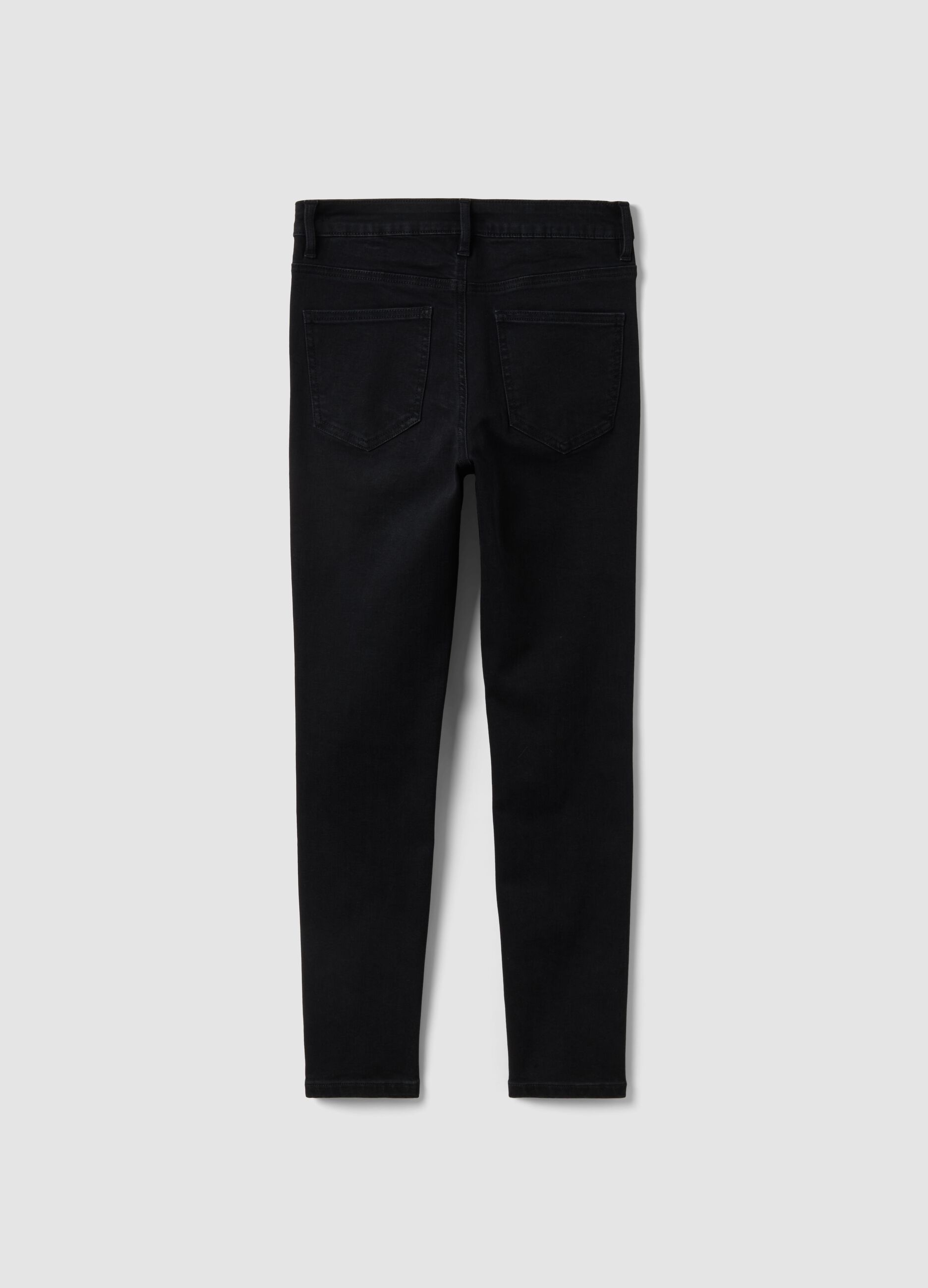 Black skinny-fit stretch cotton and viscose jeans