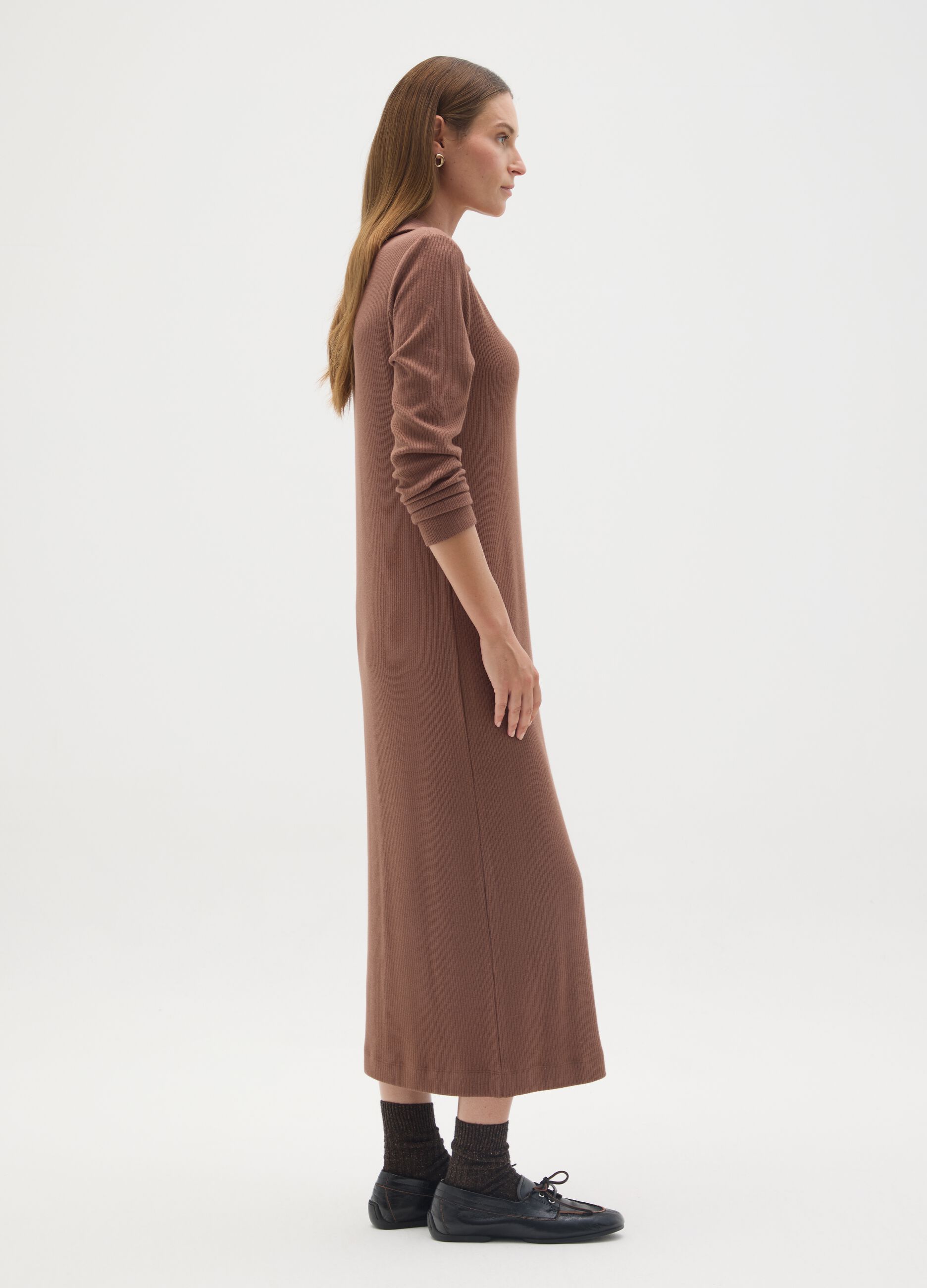 Stretchy Brown Maternity Dress