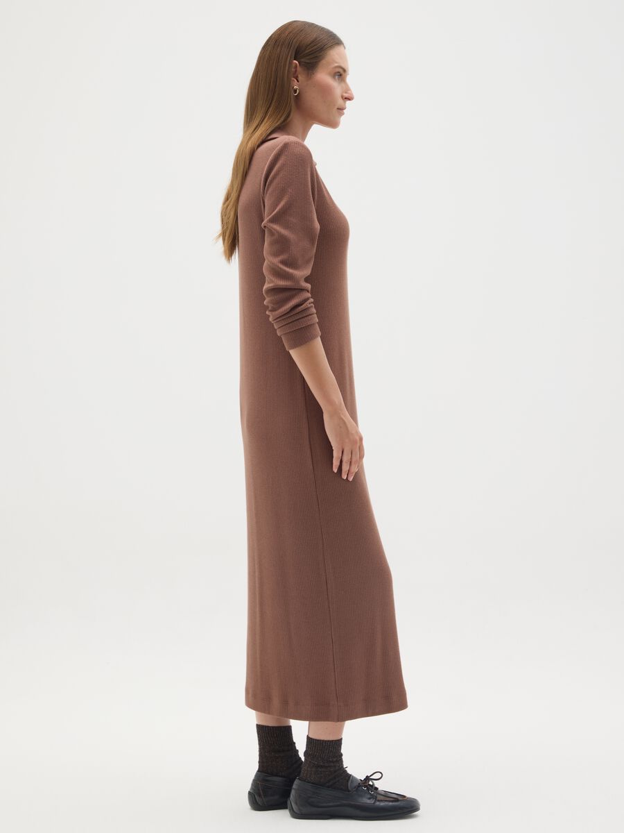 Stretchy Brown Maternity Dress_2