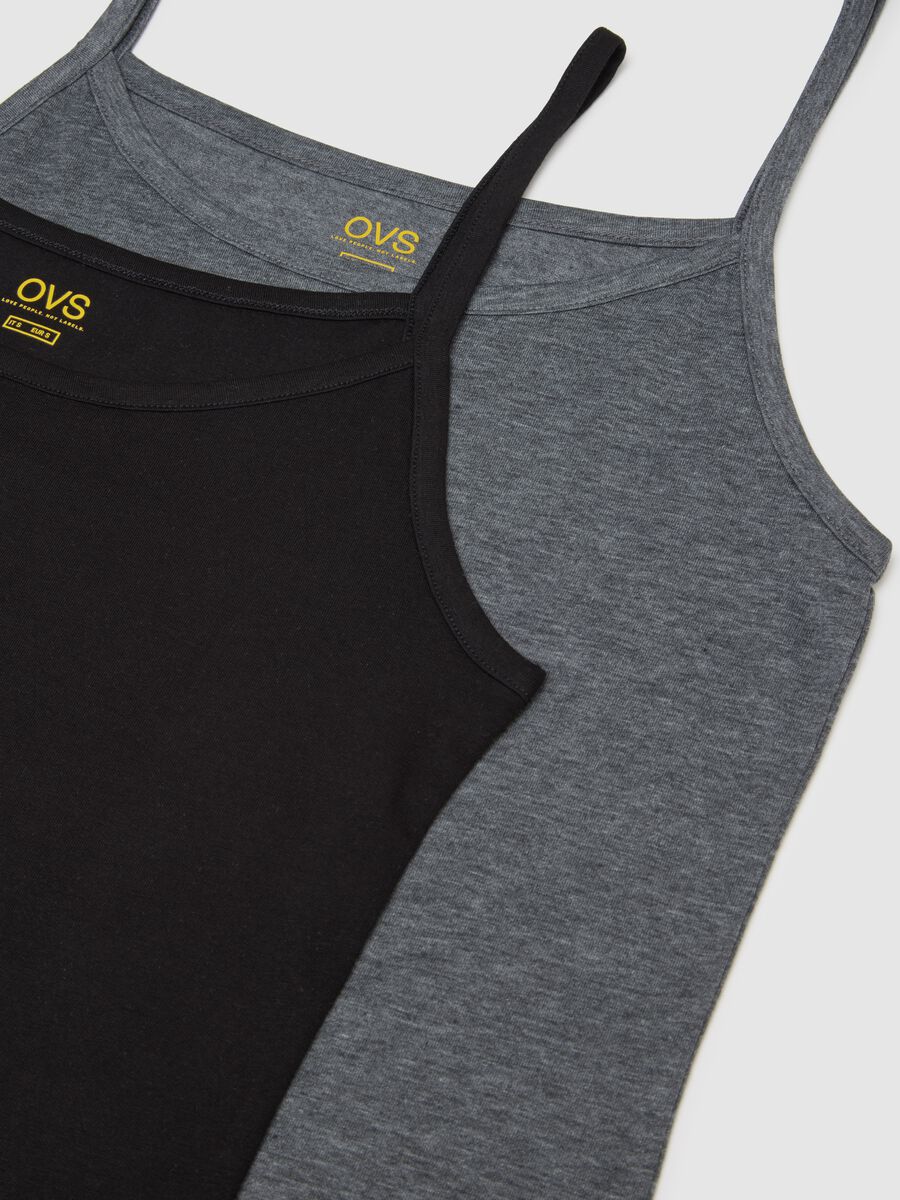 Twin-pack of multicolour stretch cotton vests regular fit_1