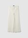 White stretch cotton regular fit trousers_0