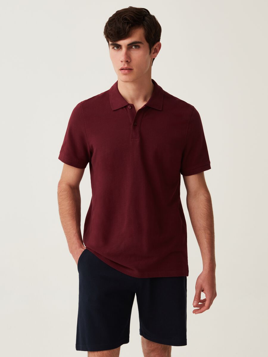 Shorts pigiama in cotone piquet_0