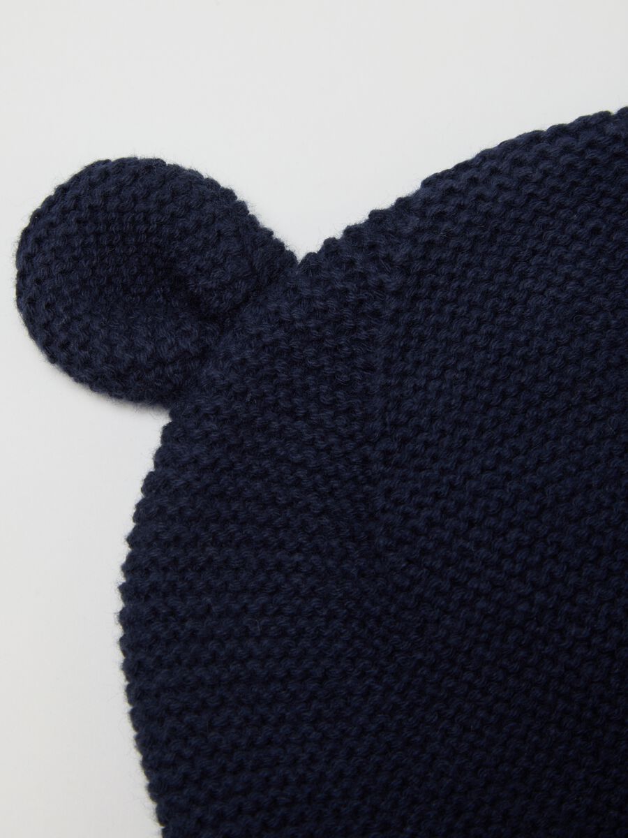Cappellino da neonato in puro cotone blu_2