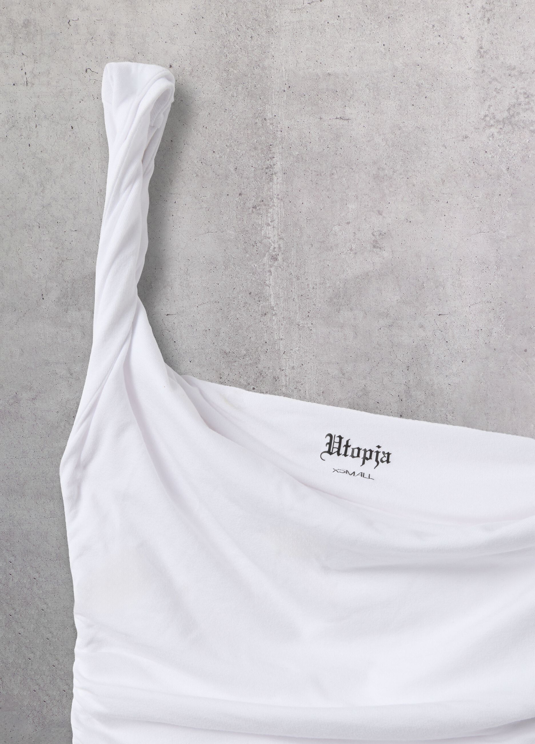 White Asymmetrical Tank Top