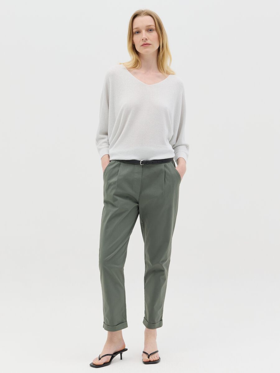 Grey lurex top with three-quarter sleeves_1