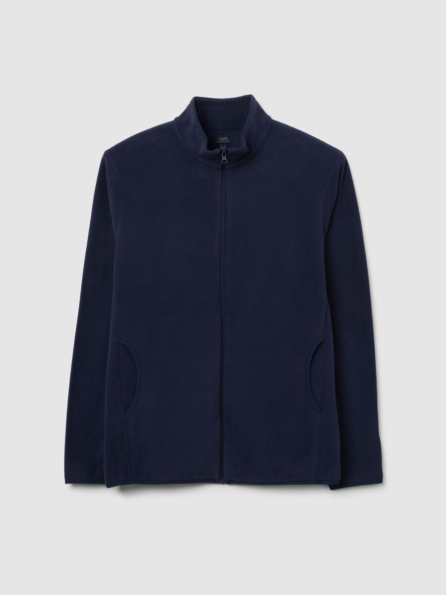 Felpa in pile blu regular fit_4