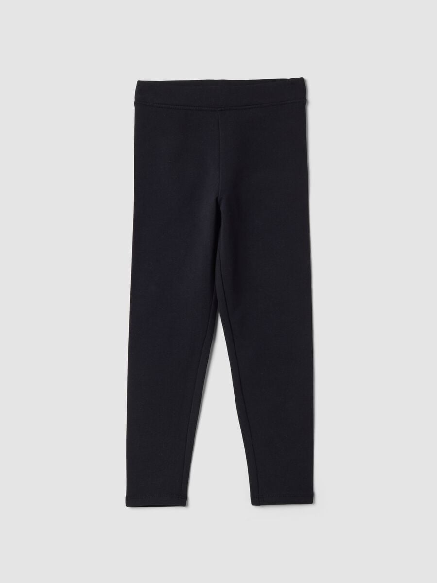 Leggings neri in cotone organico elasticizzato skinny fit_0