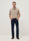 Casual blue linen-cotton blend trousers, regular fit_0