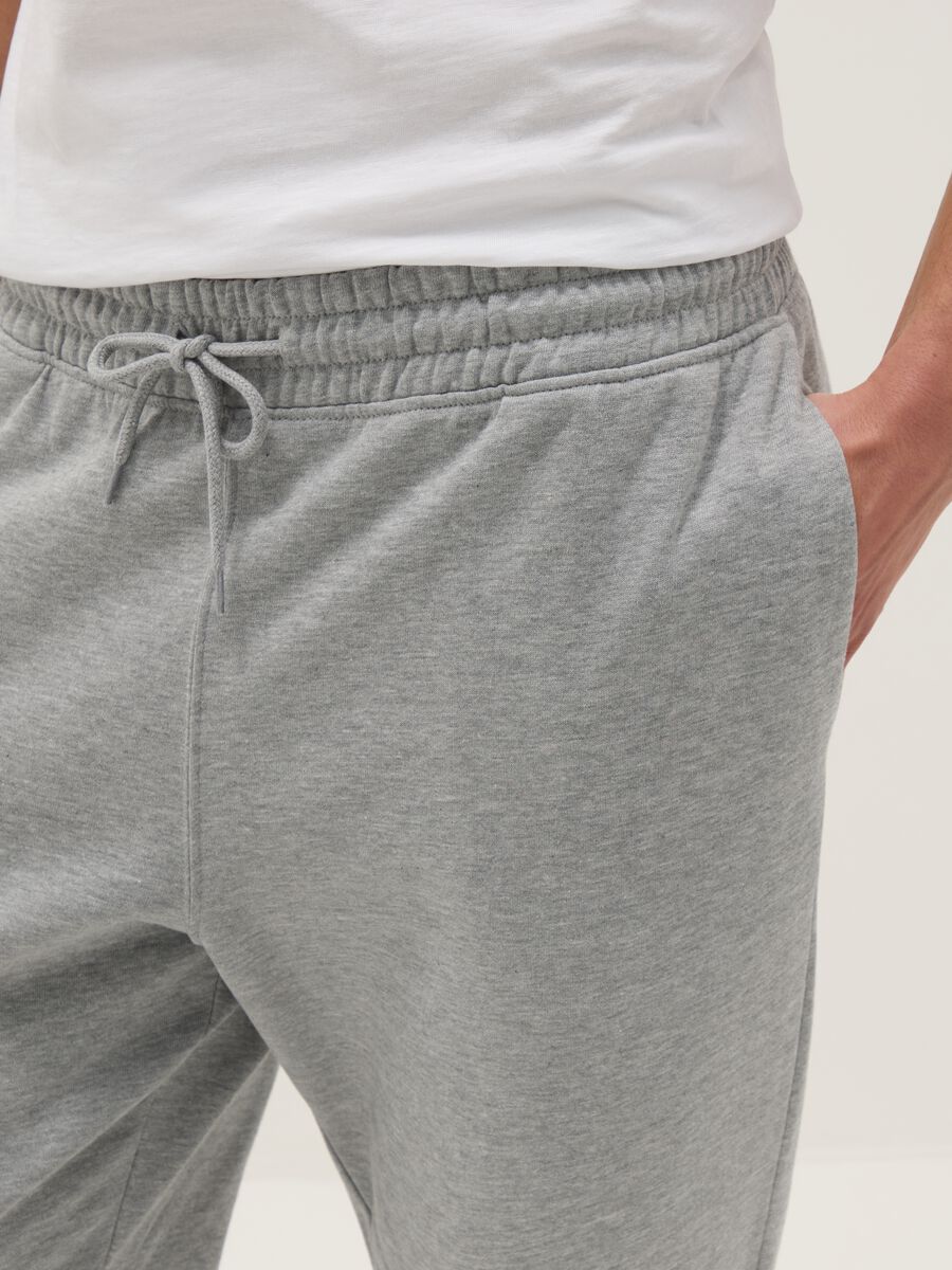 Regular Fit Grey Cotton Blend Jogger Trousers_3