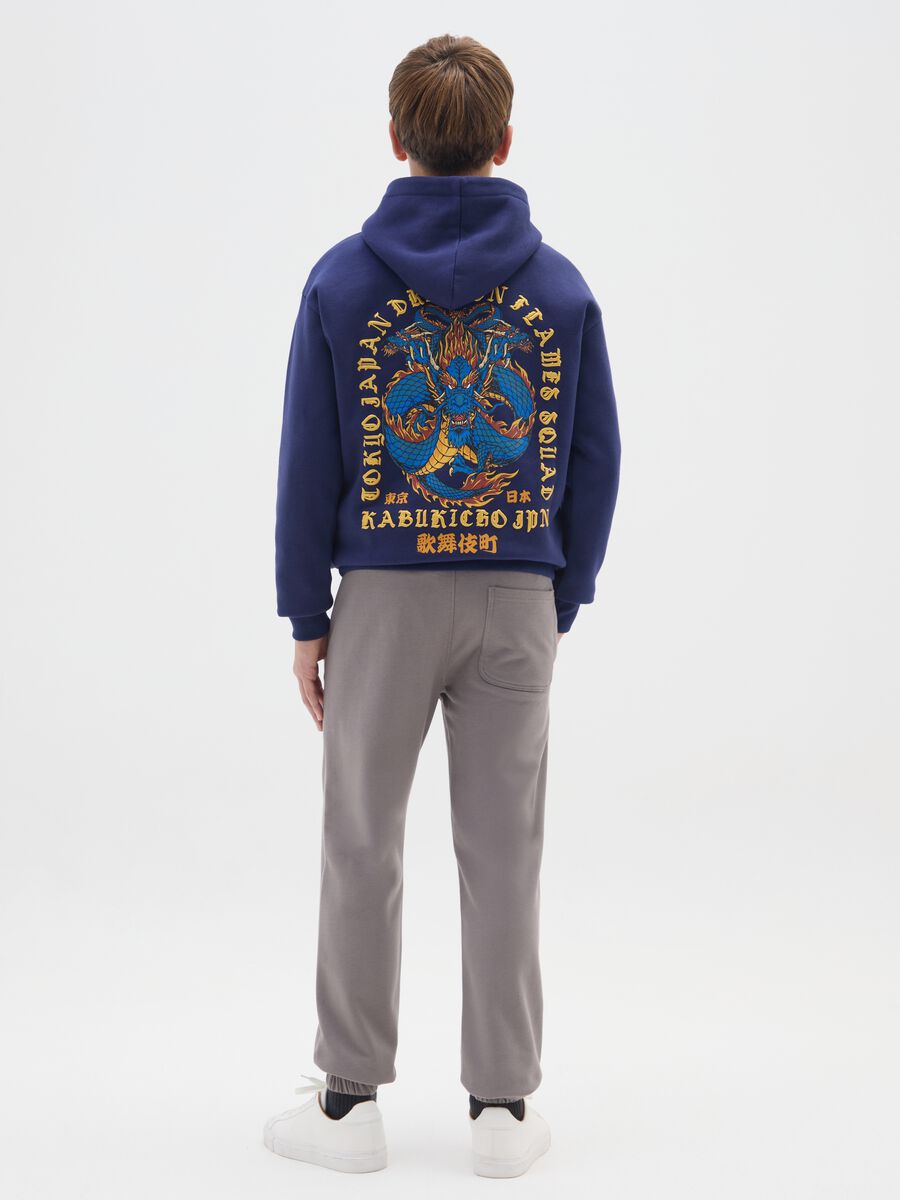 Boys' grey regular fit jogger trousers in pure cotton_1