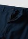 Blue regular-fit linen and cotton blend cargo trousers_1