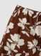 Brown stretch cotton shorts with floral print_5