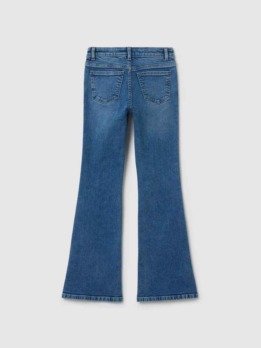 Jeans flare fit con scoloriture_4