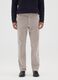 Beige corduroy cotton stretch trousers, regular fit_1