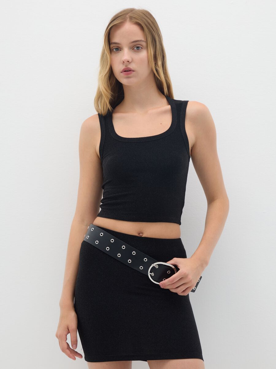 Women's Black Stretch Blend Top_0