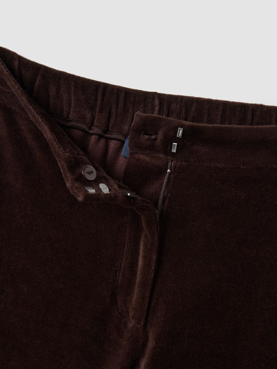 Pantaloni formali marroni in misto cotone regular fit_1
