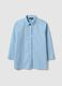 Camicia in puro cotone azzurra regular fit con maniche a tre quarti_4
