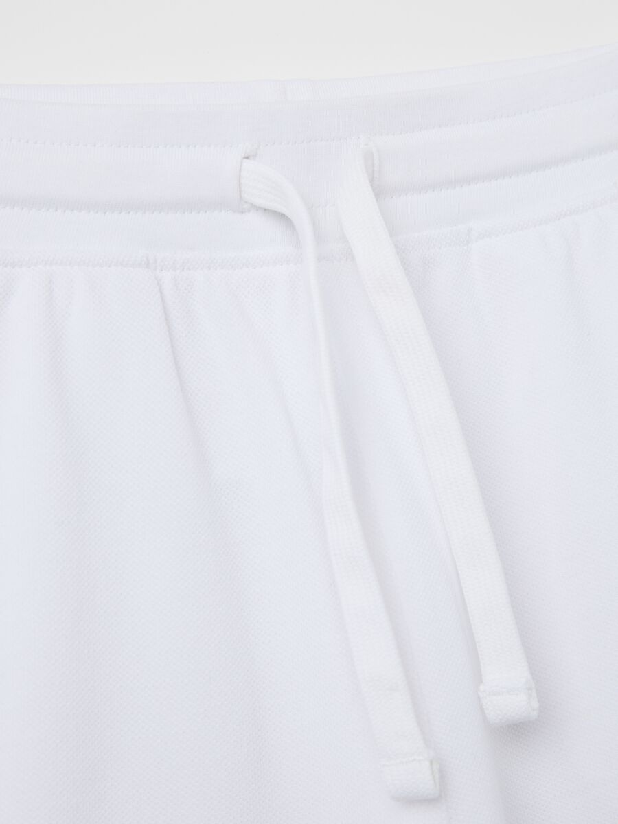 White shorts in cotton with drawstring_2