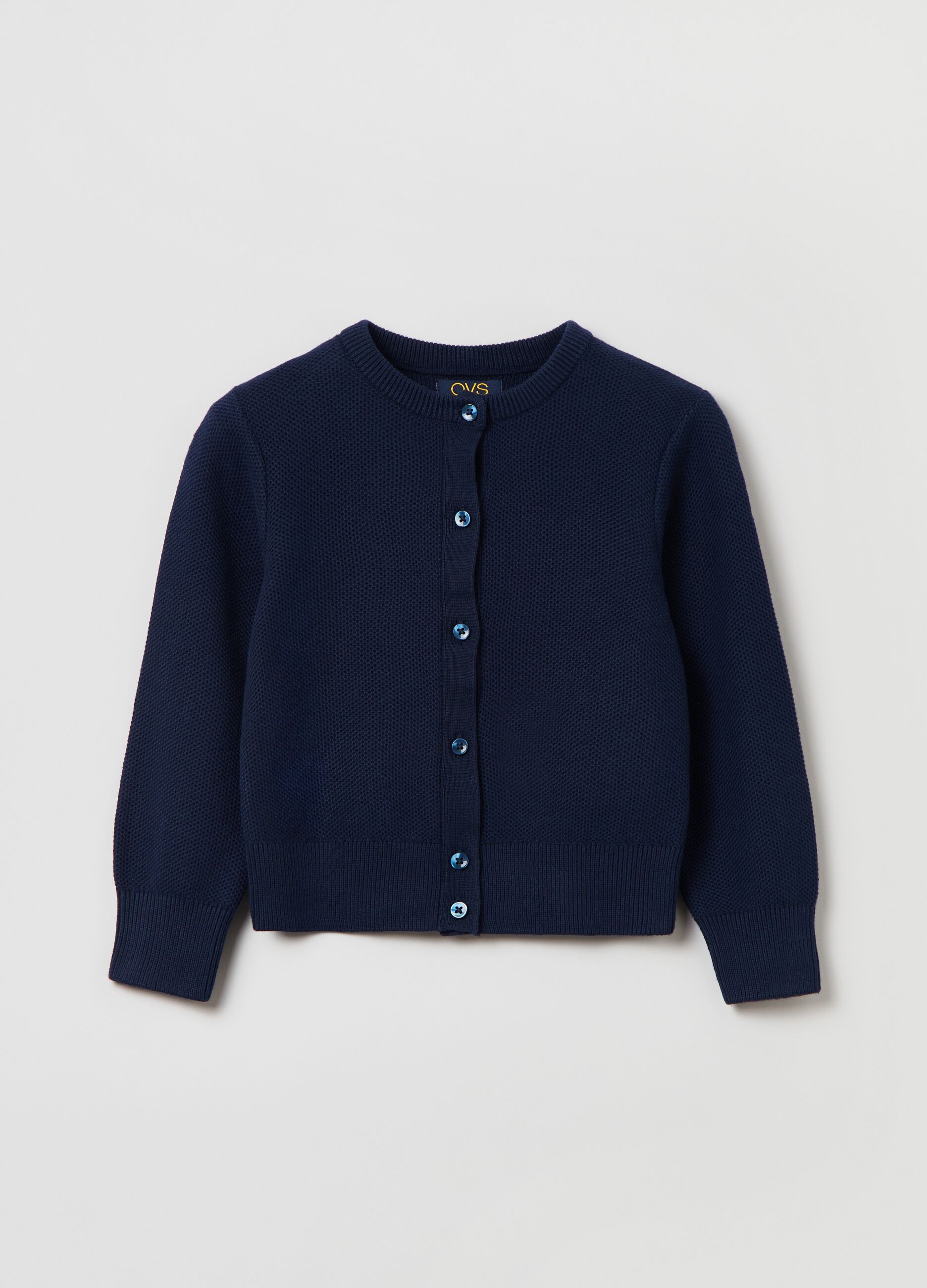 Cardigan in cotone tinta unita