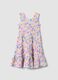 Multicoloured floral midi dress in stretch fabric_0