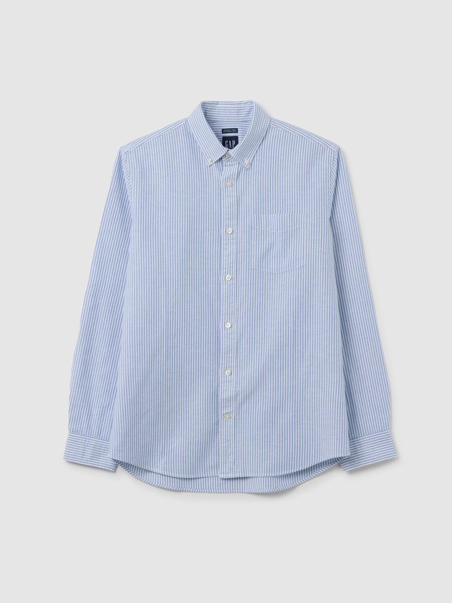Striped Oxford cotton shirt with pocket_1