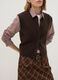 Gilet marrone in lana elasticizzata a girocollo_2