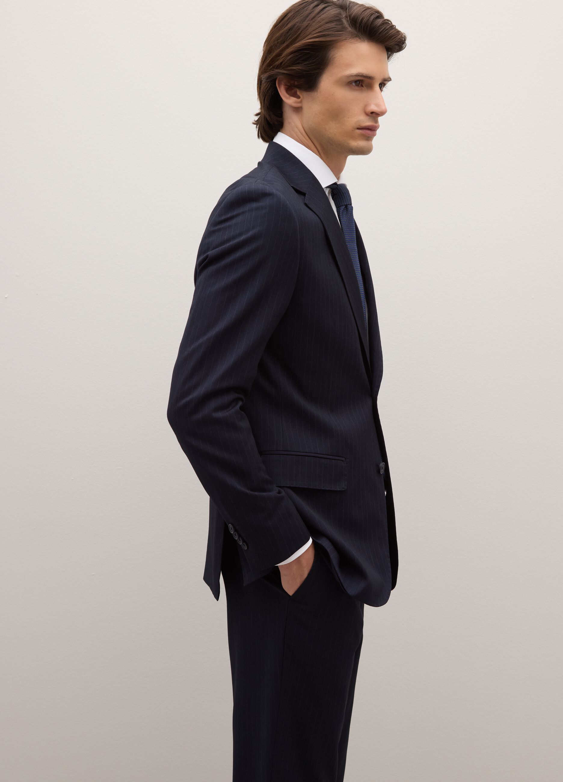 Slim Fit Blue Blazer with Buttons