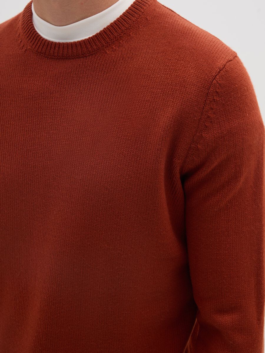 Red Crew Neck Sweater Regular Fit_3