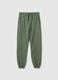 Organic cotton green jogger trousers with regular fit for boys_3