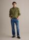 Green pure linen shirt with button-down collar, regular fit_1