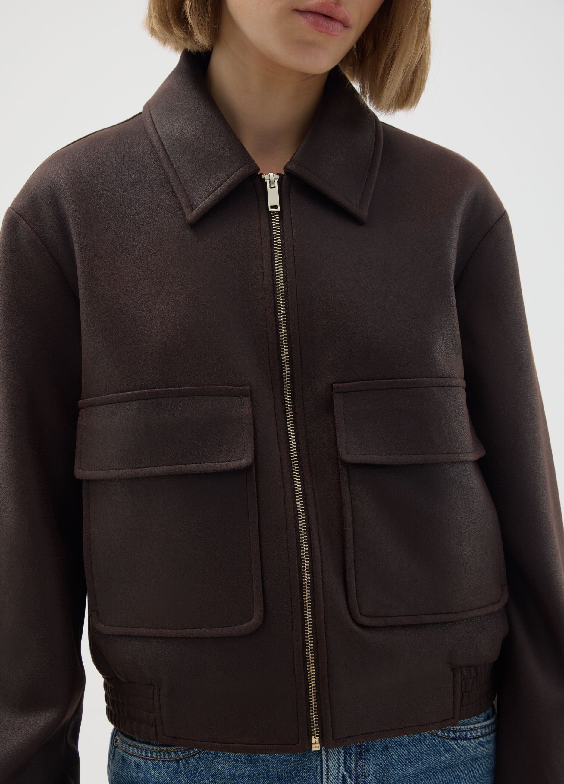 Brown Regular Fit Jacket