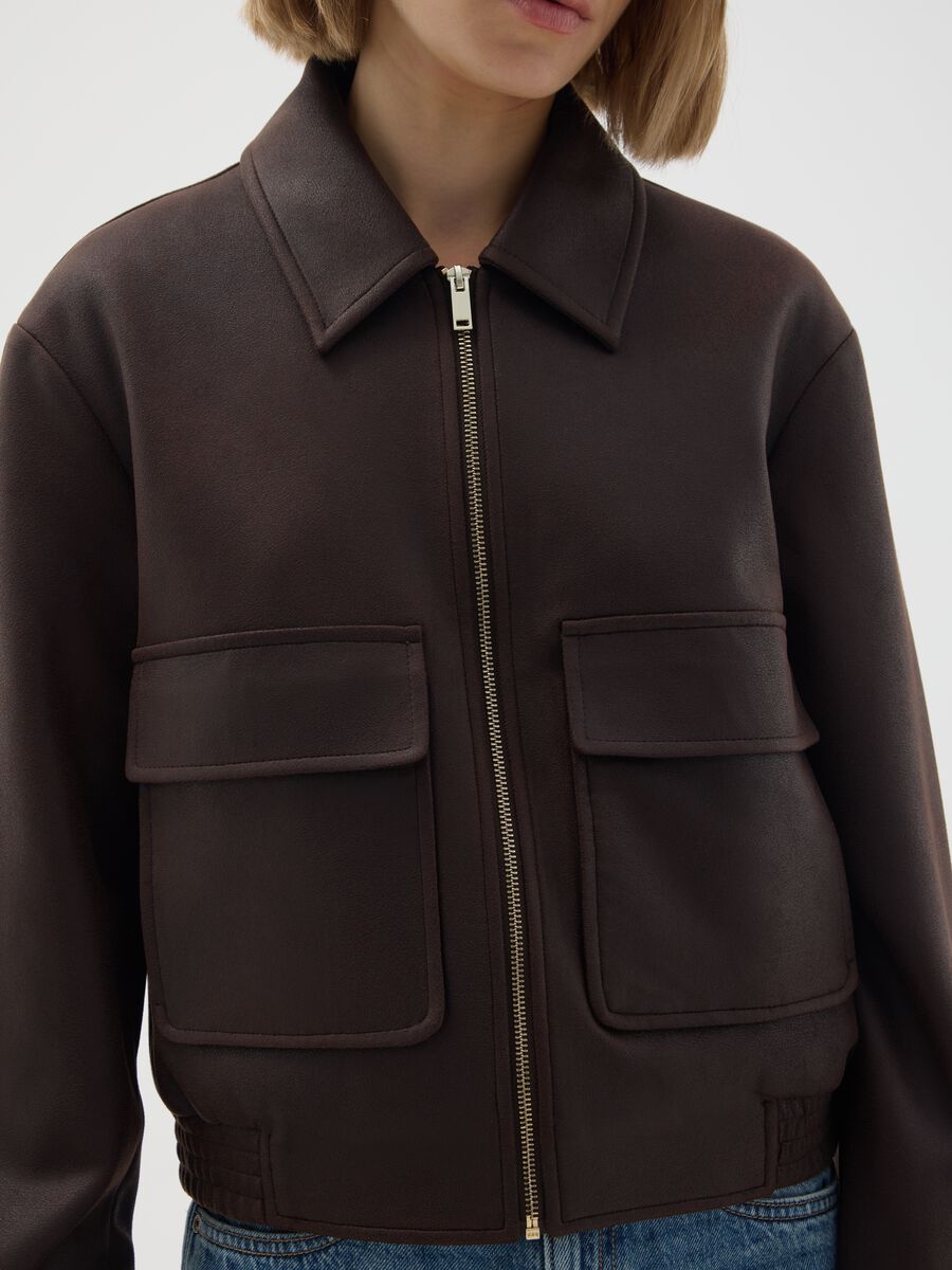 Brown Regular Fit Jacket_3