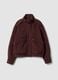 Red genuine leather jacket with high collar and adjustable strap, regular fit_0