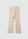 Maternity Beige Flare Trousers in Stretch Cotton_4