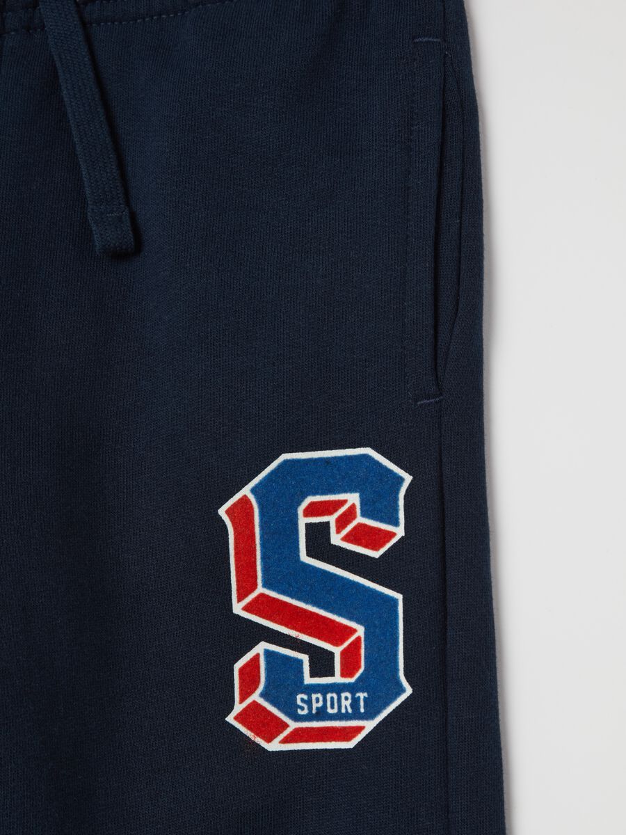 Fleece joggers with drawstring and print_3