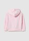 Girl's pink hoodie with zip in pure cotton regular fit_1