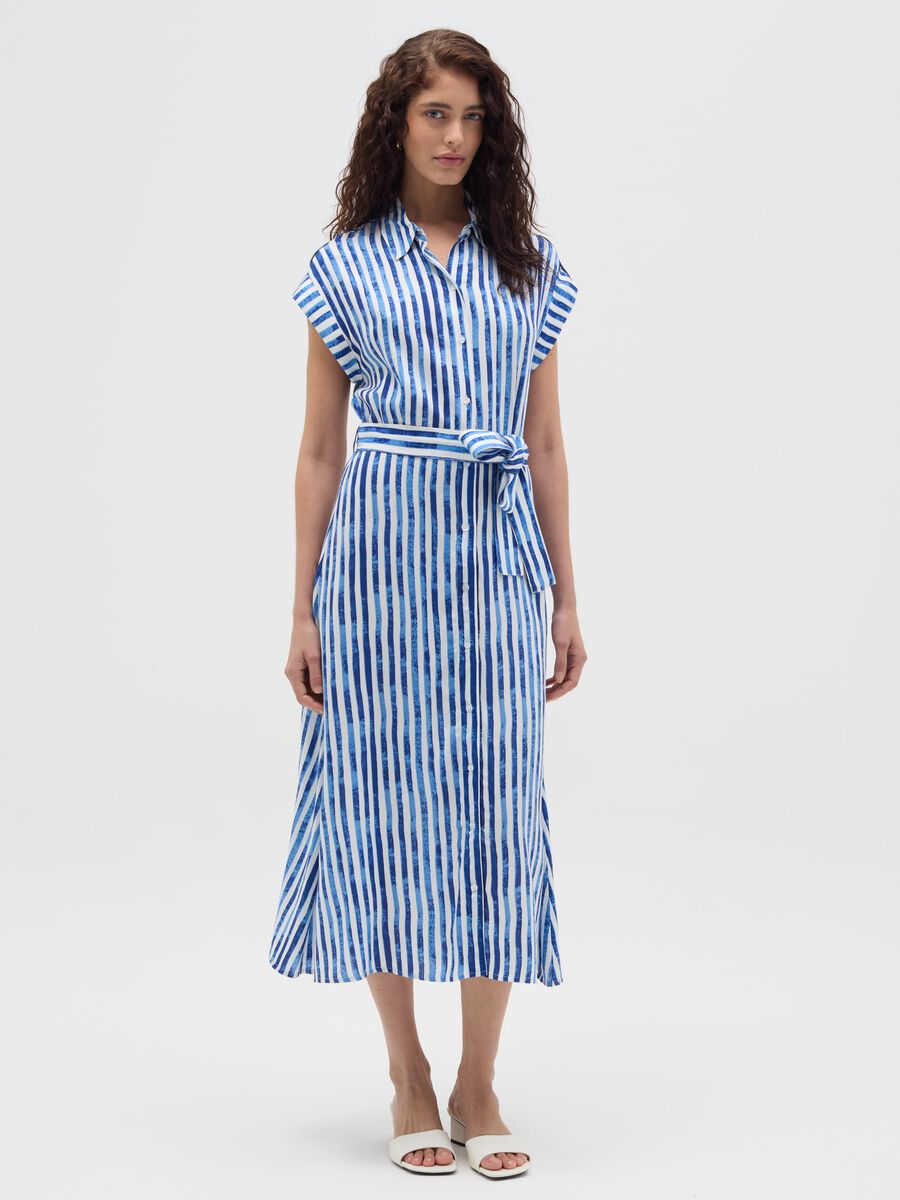 Long shirt dress with belt_0